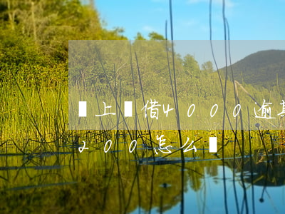 貸上錢借4000逾期(借款4000到賬2200怎么辦)