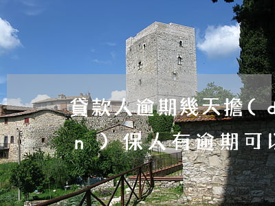 貸款人逾期幾天擔(dān)保人(擔(dān)保人有逾期可以擔(dān)保嗎)
