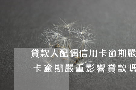 貸款人配偶信用卡逾期嚴重(貸款人配偶信用卡逾期嚴重,影響貸款嗎)