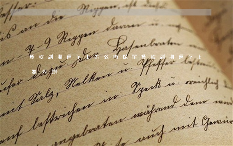 貸款到期還不上怎么辦(保單貸款到期還不上怎么辦)