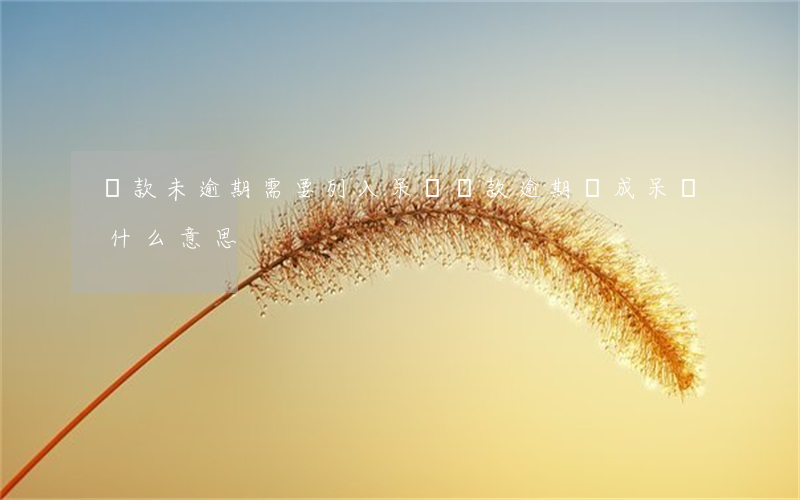 貸款未逾期需要列入呆賬(貸款逾期變成呆賬什么意思)