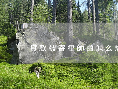 貸款被寄律師函怎么辦(被寄律師函怎么處理)