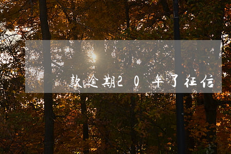 貸款逾期20年了征信會(huì)消除嗎