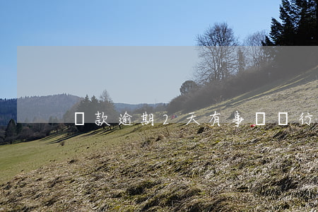 貸款逾期2天有事嗎(銀行貸款逾期兩天)
