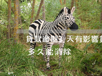 貸款逾期3天有影響(貸款逾期3天上征信了多久能消除)