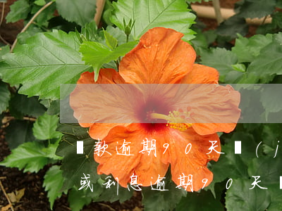 貸款逾期90天結(jié)清了(貸款本金或利息逾期90天沒有收回的貸款)
