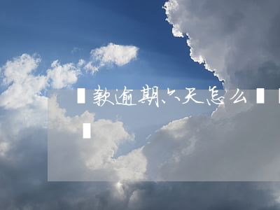 貸款逾期六天怎么辦(貸款逾期五天還款怎么辦)