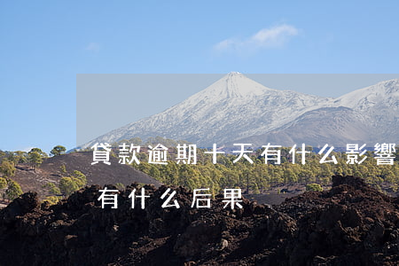 貸款逾期十天有什么影響(信用貸款逾期十天有什么后果)