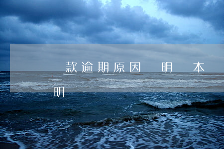 貸款逾期原因說明樣本(銀行貸款逾期情況說明)