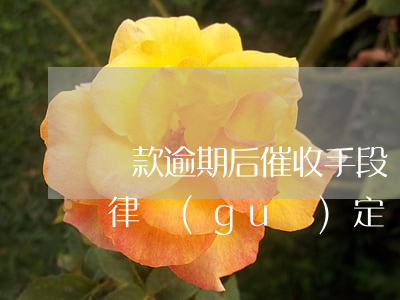 貸款逾期后催收手段(貸款逾期惡意催收的法律規(guī)定)