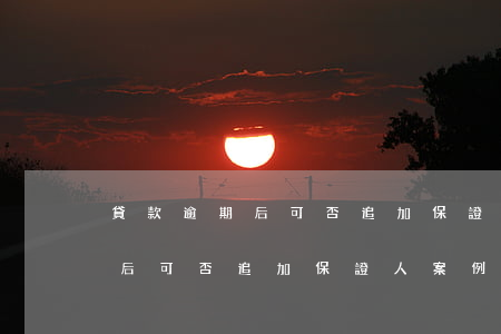 貸款逾期后可否追加保證人案例-貸款逾期后可否追加保證人案例呢