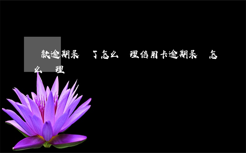 貸款逾期呆賬了怎么處理(信用卡逾期呆賬怎么處理)
