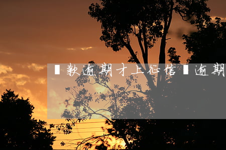 貸款逾期才上征信嗎(逾期才會上征信嗎)