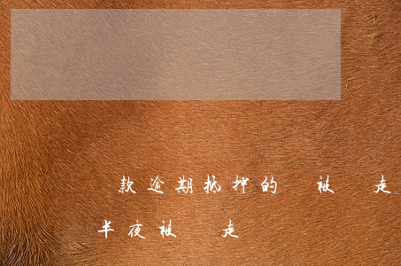 貸款逾期抵押的車被搶走(抵押車輛貸款逾期半夜被開走)