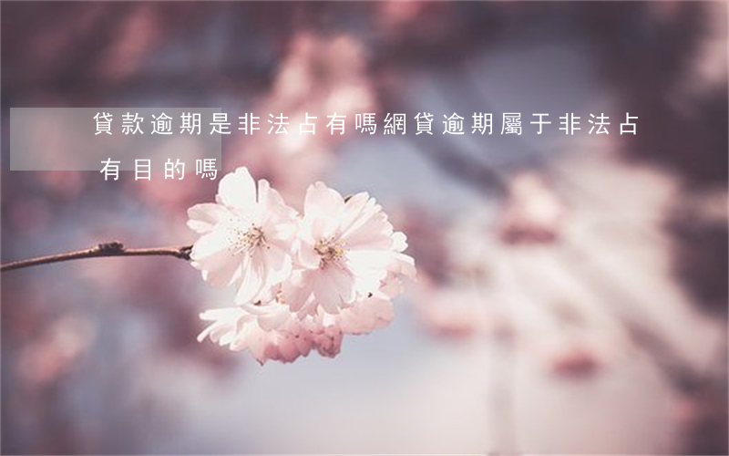 貸款逾期是非法占有嗎(網貸逾期屬于非法占有目的嗎)