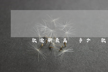 貸款逾期最高還多少(還款最多能逾期多少天)