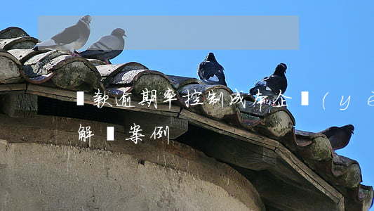貸款逾期率控制成本(企業(yè)貸款逾期解決案例)