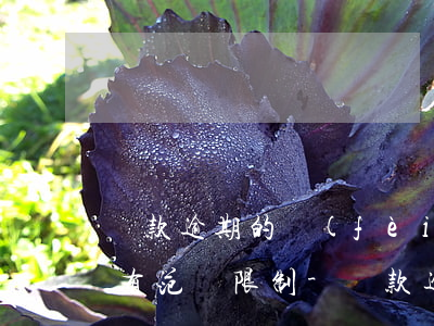 貸款逾期的費(fèi)用有沒(méi)有范圍限制-貸款逾期的費(fèi)用有沒(méi)有范圍限制呢