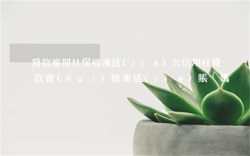 貸款逾期社保被凍結(jié)(欠信用社貸款會(huì)被凍結(jié)賬戶嗎)