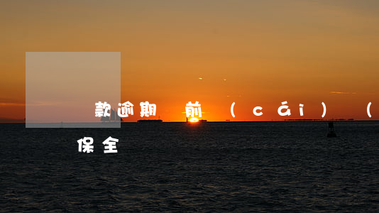 貸款逾期訴前財(cái)產(chǎn)保全