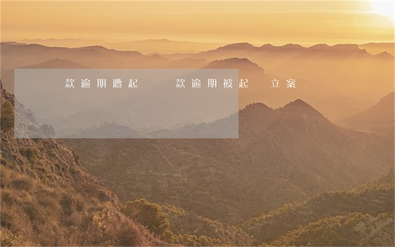貸款逾期遭起訴(貸款逾期被起訴立案)