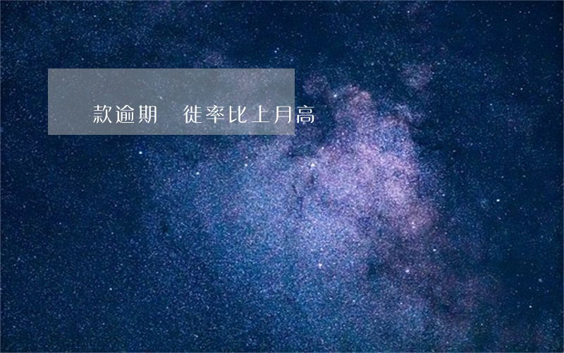 貸款逾期遷徙率比上月高