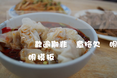 貸款逾期非惡意拖欠證明(貸款非惡意逾期證明模板)
