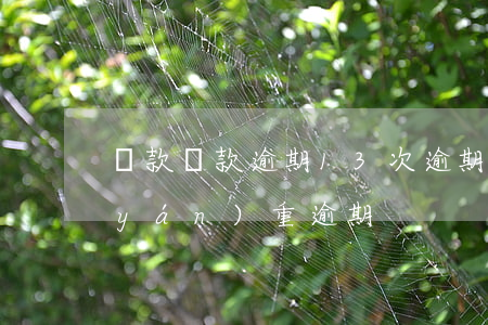 貸款還款逾期13次(逾期13次是不是嚴(yán)重逾期)