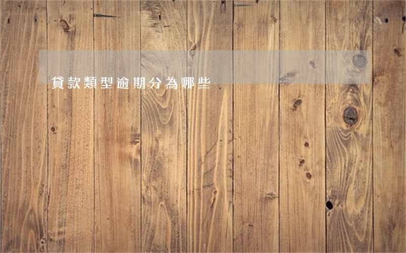 貸款類型逾期分為哪些