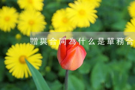 贈與合同為什么是單務合同