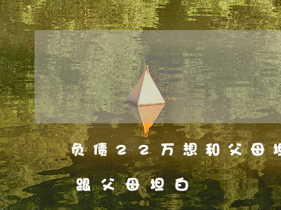 负债22万想和父母坦白-负债20万怎么跟父母坦白