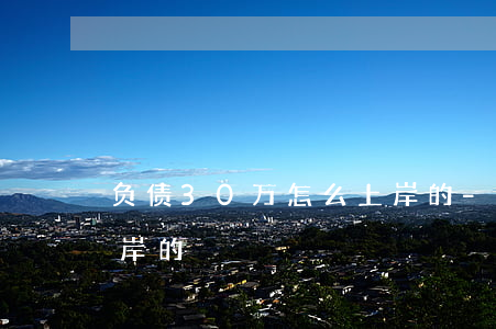 负债30万怎么上岸的-负债30万怎么上岸的
