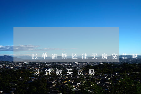 账单逾期还能买房贷款吗(有贷款逾期记录可以贷款买房吗)