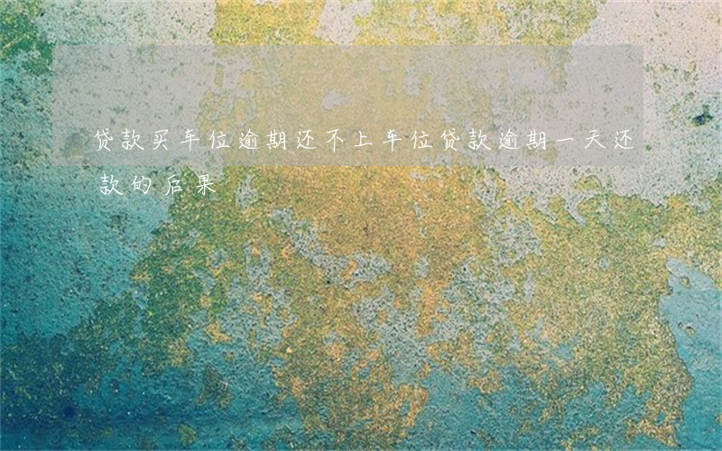 贷款买车位逾期还不上(车位贷款逾期一天还款的后果)