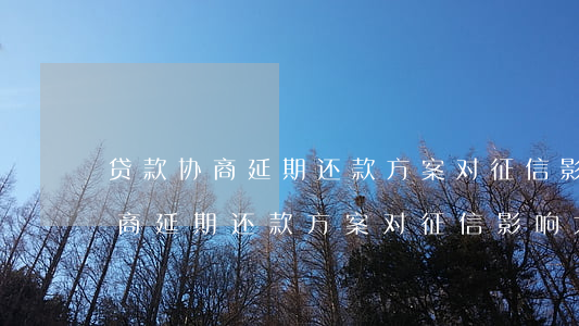 贷款协商延期还款方案对征信影响-贷款协商延期还款方案对征信影响大吗