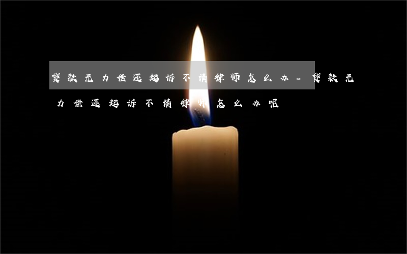 贷款无力偿还起诉不请律师怎么办-贷款无力偿还起诉不请律师怎么办呢