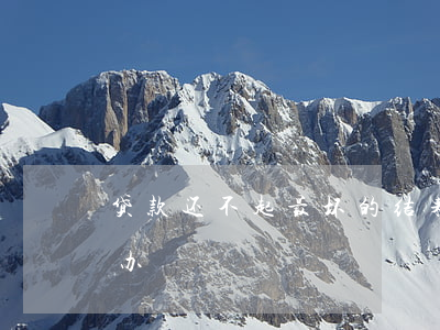 贷款还不起最坏的结果(贷款还不了最终会咋办)
