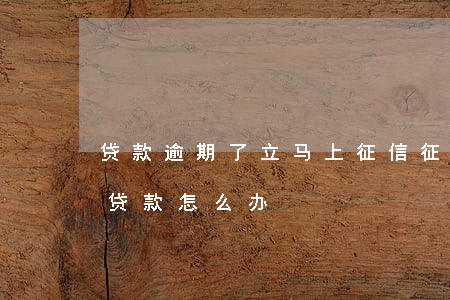 贷款逾期了立马上征信(征信之前有逾期现在贷款怎么办)