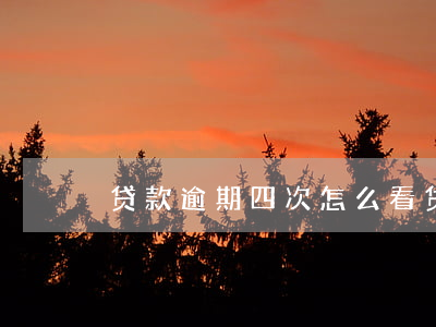 贷款逾期四次怎么看(贷款逾期四次怎么看)