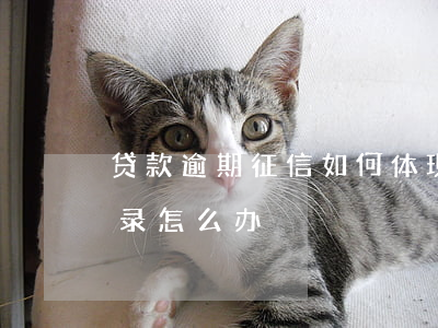 贷款逾期征信如何体现(征信上有贷款逾期记录怎么办)