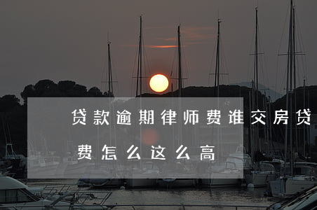 贷款逾期律师费谁交(房贷逾期起诉后的律师费怎么这么高)