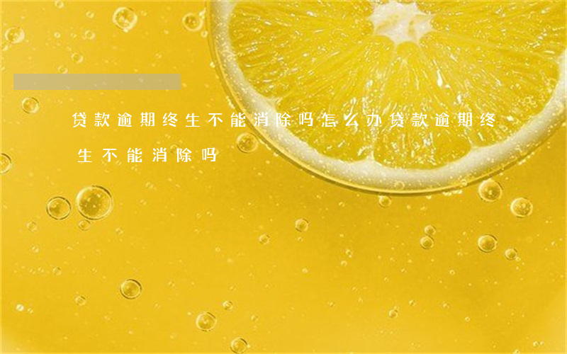 贷款逾期终生不能消除吗怎么办（贷款逾期终生不能消除吗）