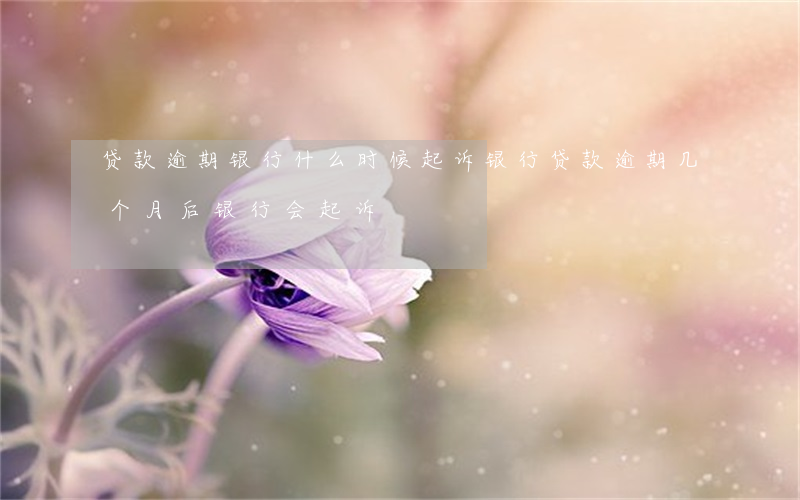 贷款逾期银行什么时候起诉(银行贷款逾期几个月后银行会起诉?)