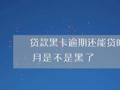 贷款黑卡逾期还能贷吗(信用卡网贷逾期半个月是不是黑了)