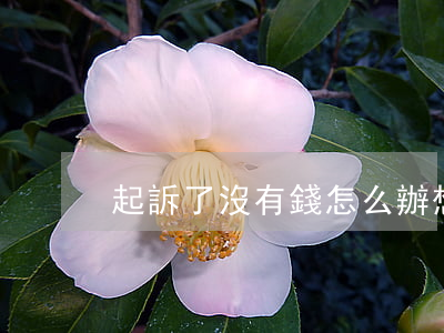 起訴了沒有錢怎么辦(想起訴沒錢怎么辦)