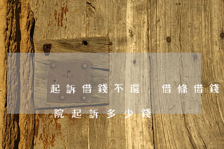 起訴借錢不還沒借條(借錢不還有借條起訴,法院起訴多少錢)