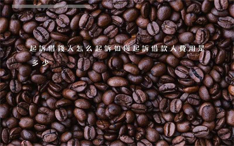 起訴借錢人怎么起訴 如何起訴借款人費用是多少