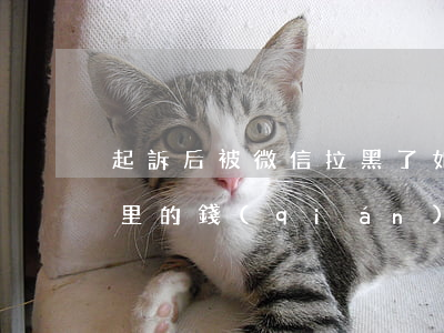 起訴后被微信拉黑了(如果被法院起訴了微信里的錢(qián)是不是會(huì)沒(méi)有)