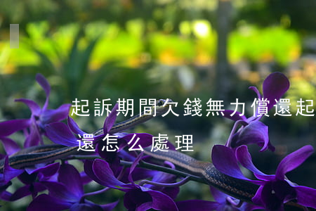 起訴期間欠錢無力償還 起訴期間欠錢無力償還怎么處理