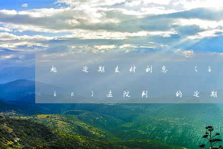 起訴逾期支付利息標(biāo)準(zhǔn)(法院判決的逾期利息如何支付)